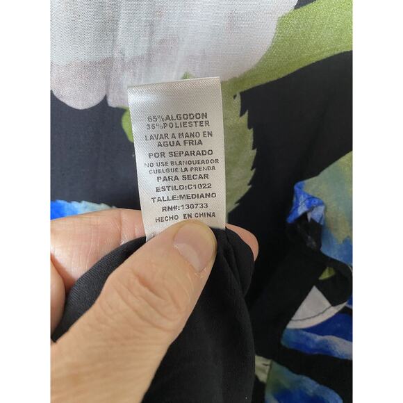 UMGEE Tropical Floral Mini Dress Cold Shoulder Flowy Summer Travel Size MEDIUM - Picture 8 of 8